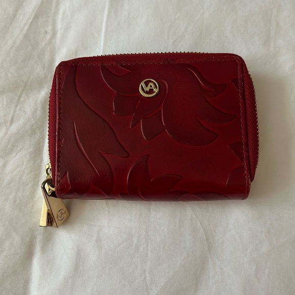 Valentina red genuine leather mini wallet - Picture 1 of 5